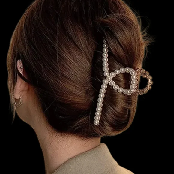 Gold and Pearl Hair Claw Set - Picture 3 of 4